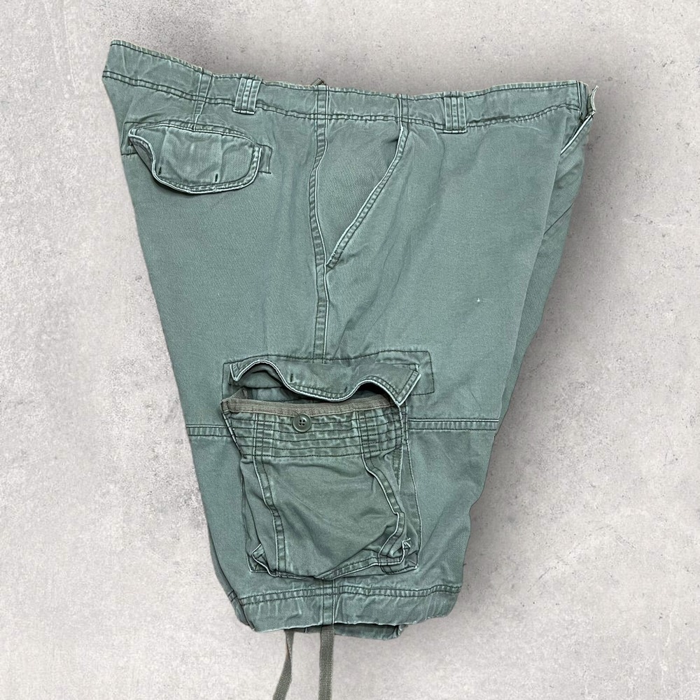 Vintage Paratrooper Cargo Shorts Men 42 Green‎ 10" Utility Hiking Military Heavy - Picture 14 of 15